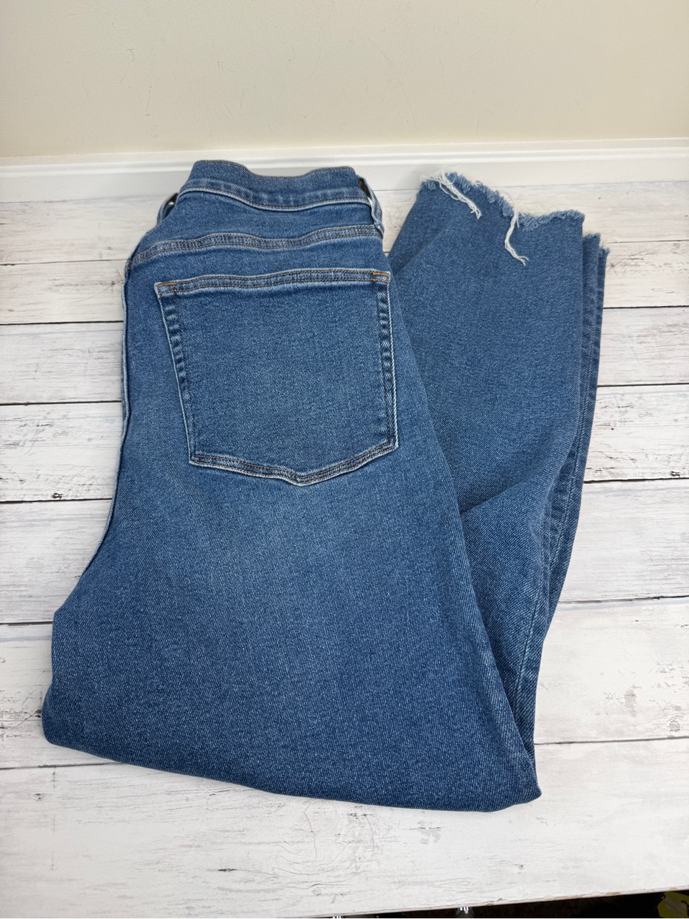 J. Crew Stovepipe style blue jeans
